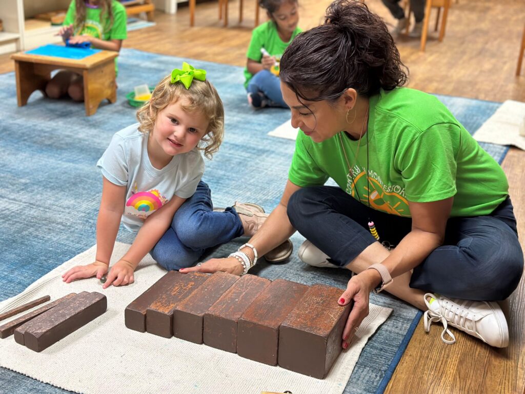 kid playing with the blocks