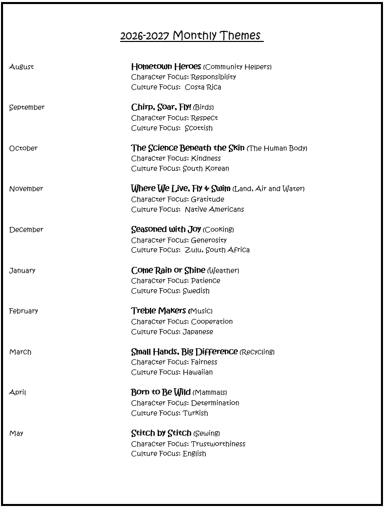 2026 2027 Monthly Themes